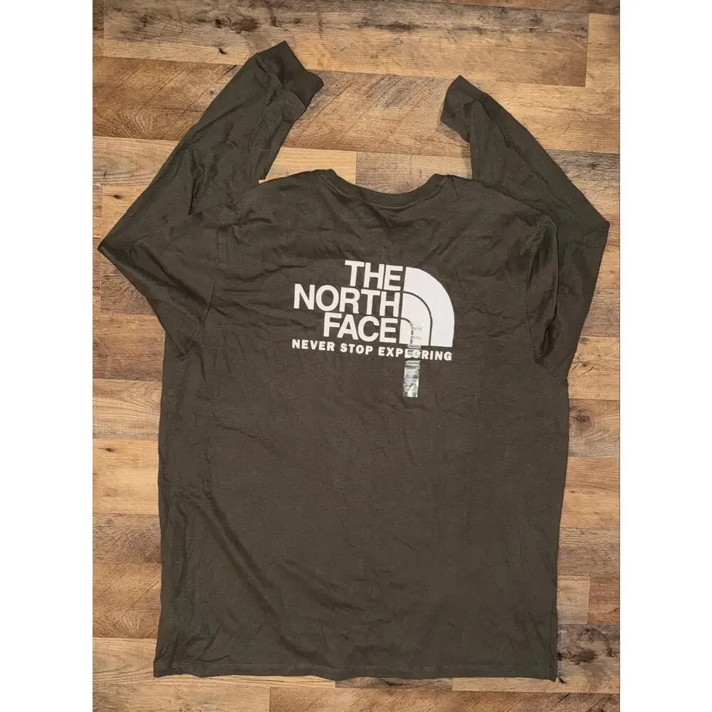 The north face men’s New long sleeve green t shirts